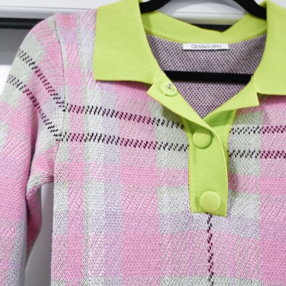 Olivia Rubin Size XS Celeste Plaid Knit Dress - Picture 4 of 12